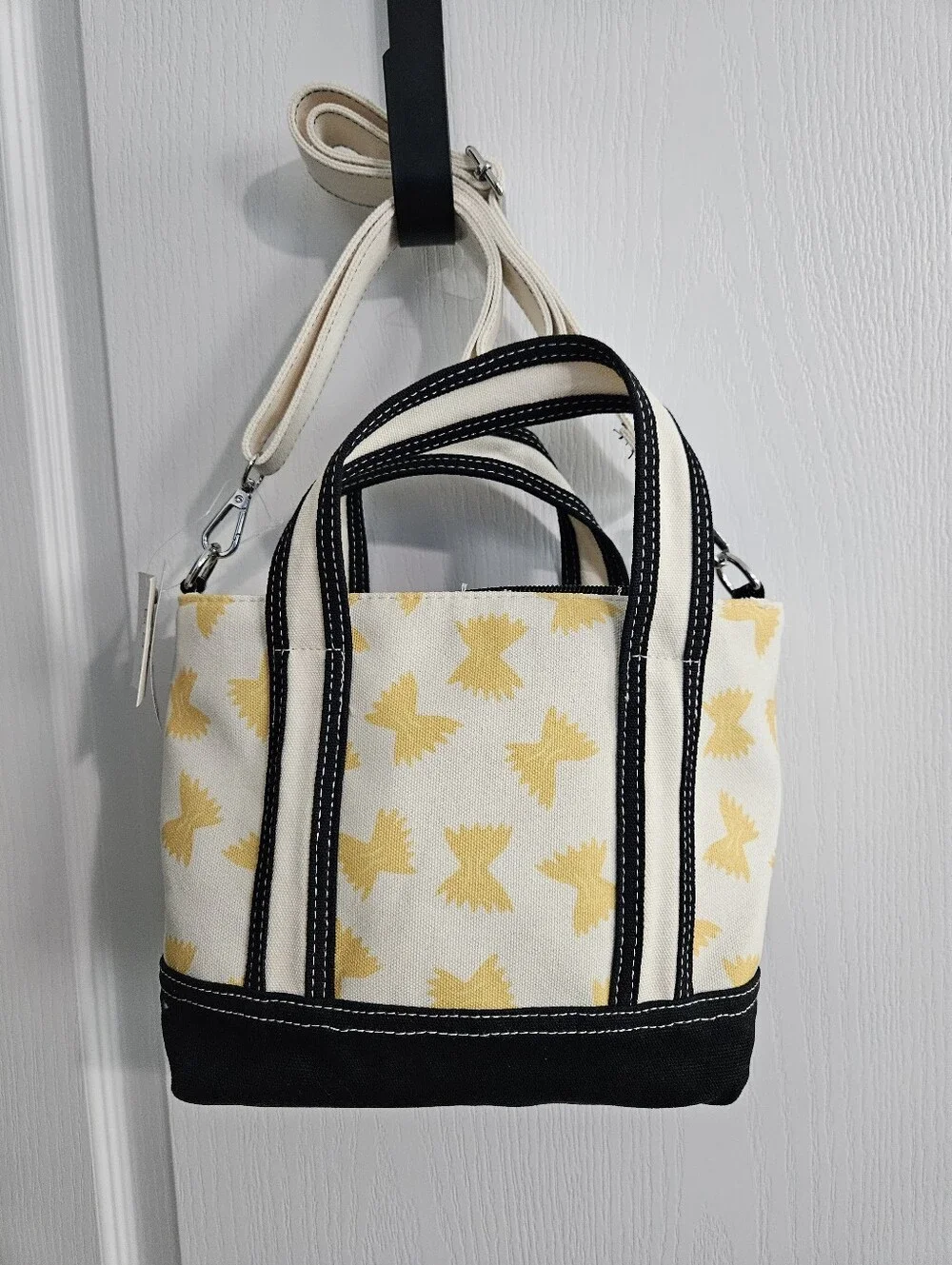 Cee Klein Canvas Pasta Motif Tote Bag NWT
